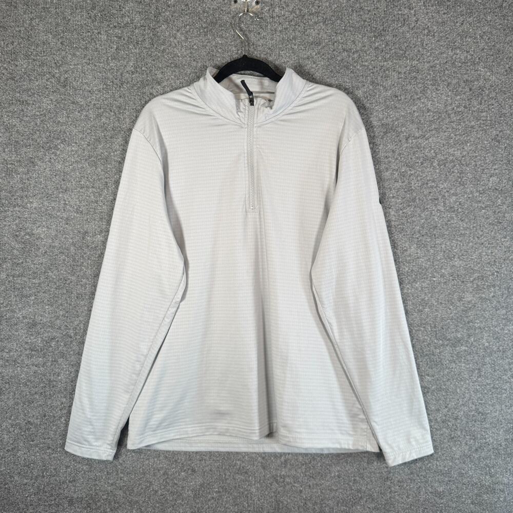 Nike‎ Shirt Men XL Gray 1/4 Zip Stretch Swoosh Performance Athleisure Logo